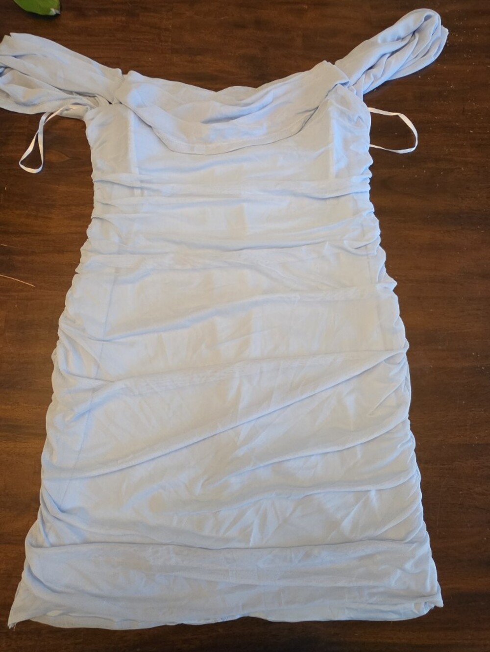 Thats So Fetch Meeta Ruched Mini Dress - Light Blue - Size 14